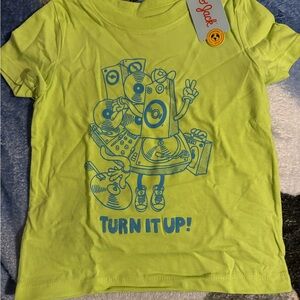 $$SALE$$ Cat & Jack Yellow Short Sleeve Tee with Cartoon Graphic size 2T